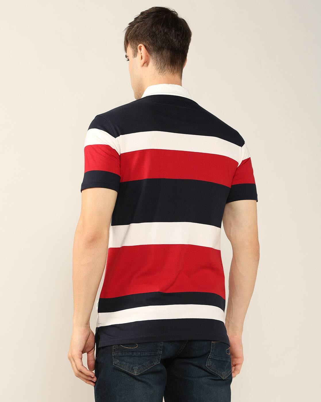 Lee Cooper | Men Striped Relaxed Fit Polo T-Shirt|2