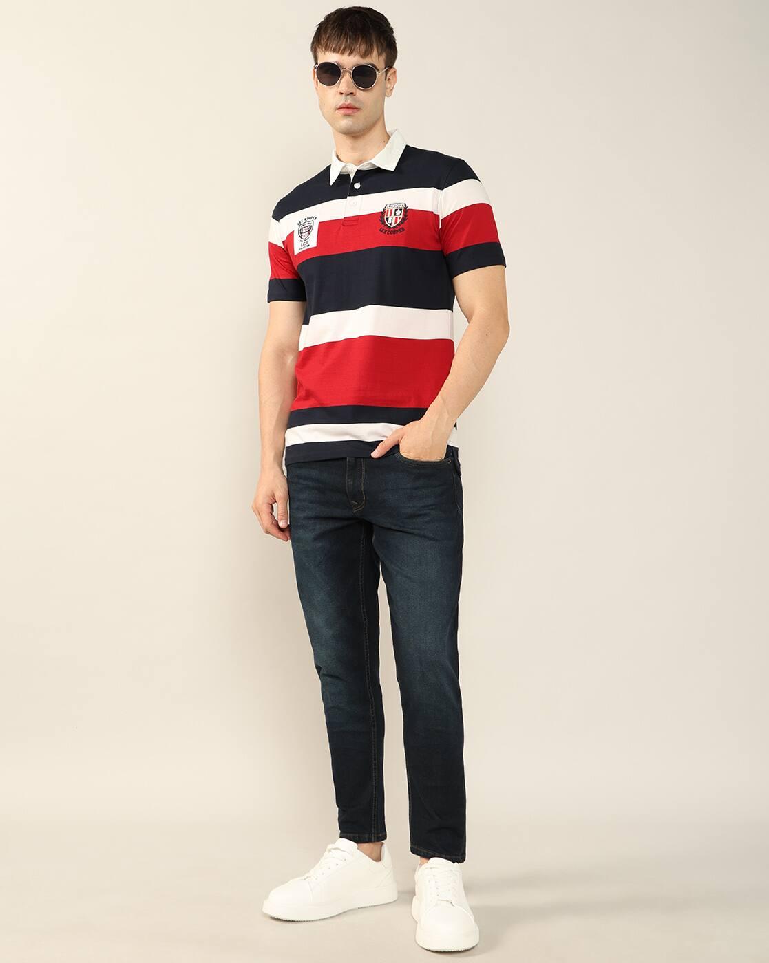 Lee Cooper | Men Striped Relaxed Fit Polo T-Shirt|3