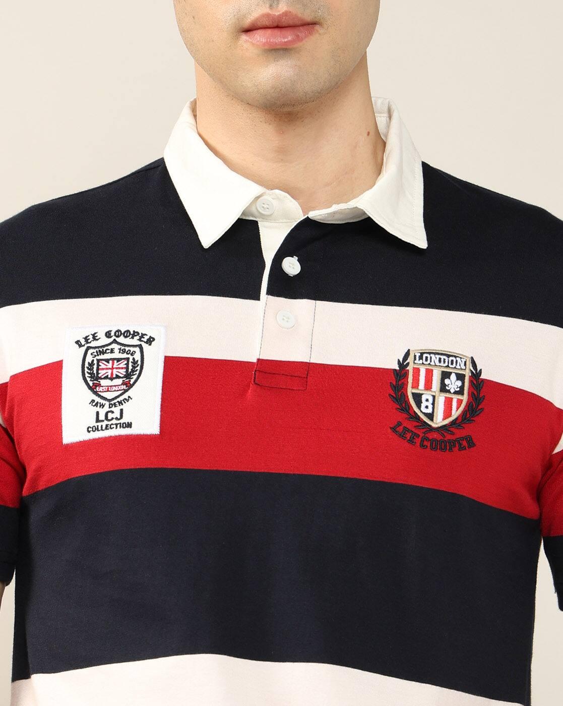 Lee Cooper | Men Striped Relaxed Fit Polo T-Shirt|4