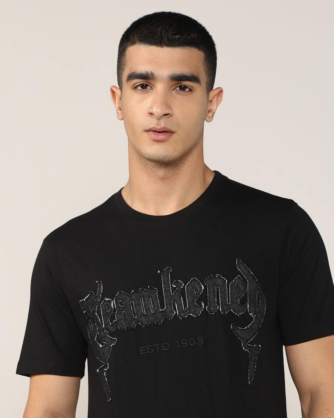 Lee Cooper | Men Typographic Print Regular Fit Crew-Neck T-Shirt|5