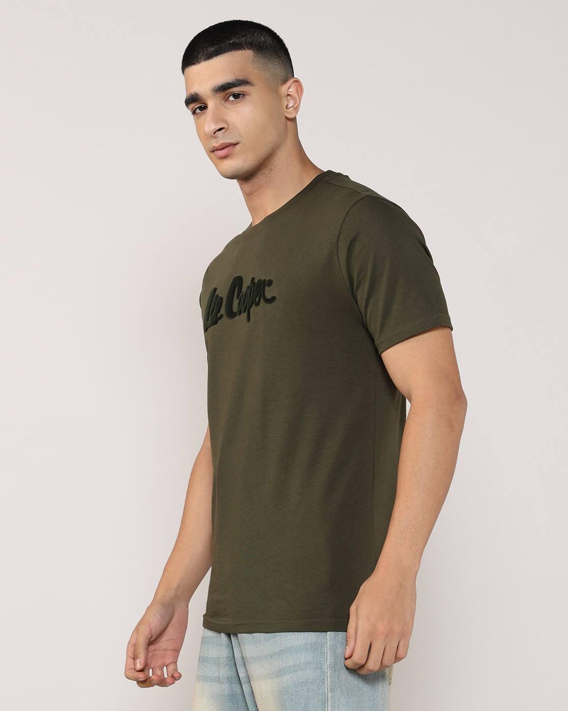 Lee Cooper | Men Brand Print Regular Fit Crew-Neck T-Shirt|1