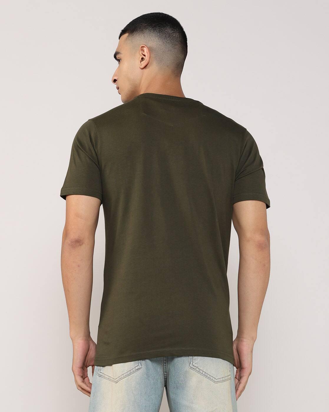 Lee Cooper | Men Brand Print Regular Fit Crew-Neck T-Shirt|2