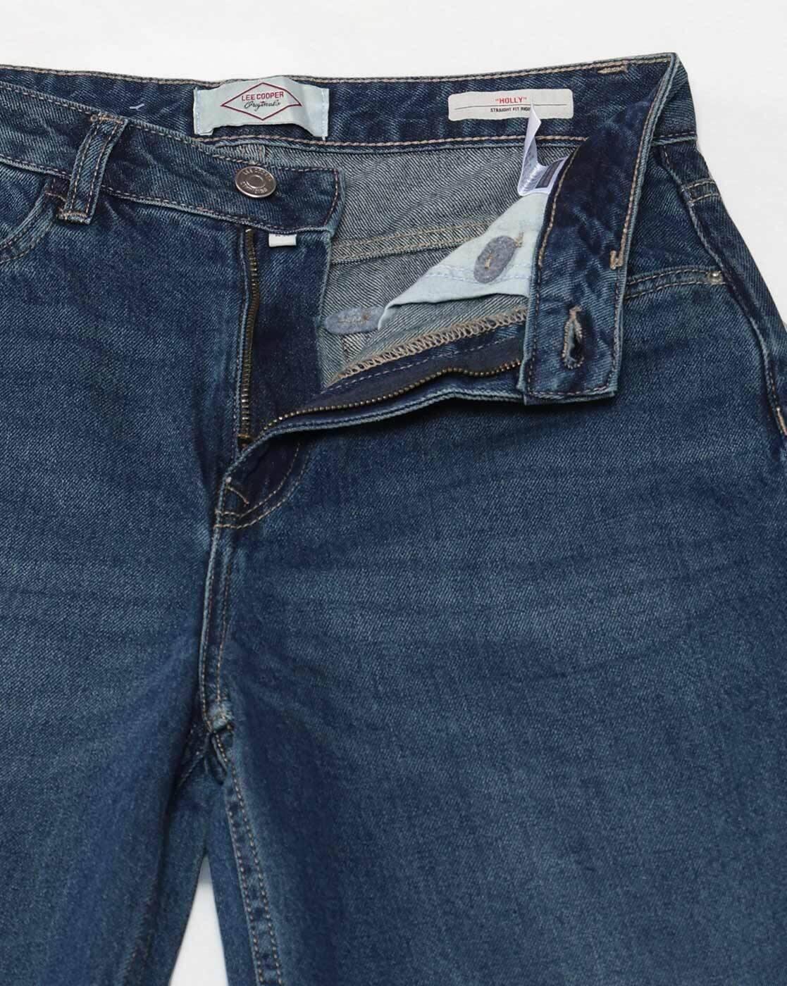 Lee Cooper | Women Lightly Washed High-Rise Straight Jeans|5