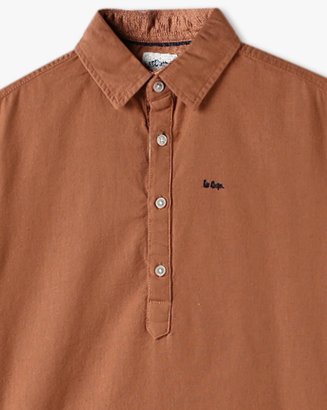 Lee Cooper | Boys Regular Fit Popover Shirt|2