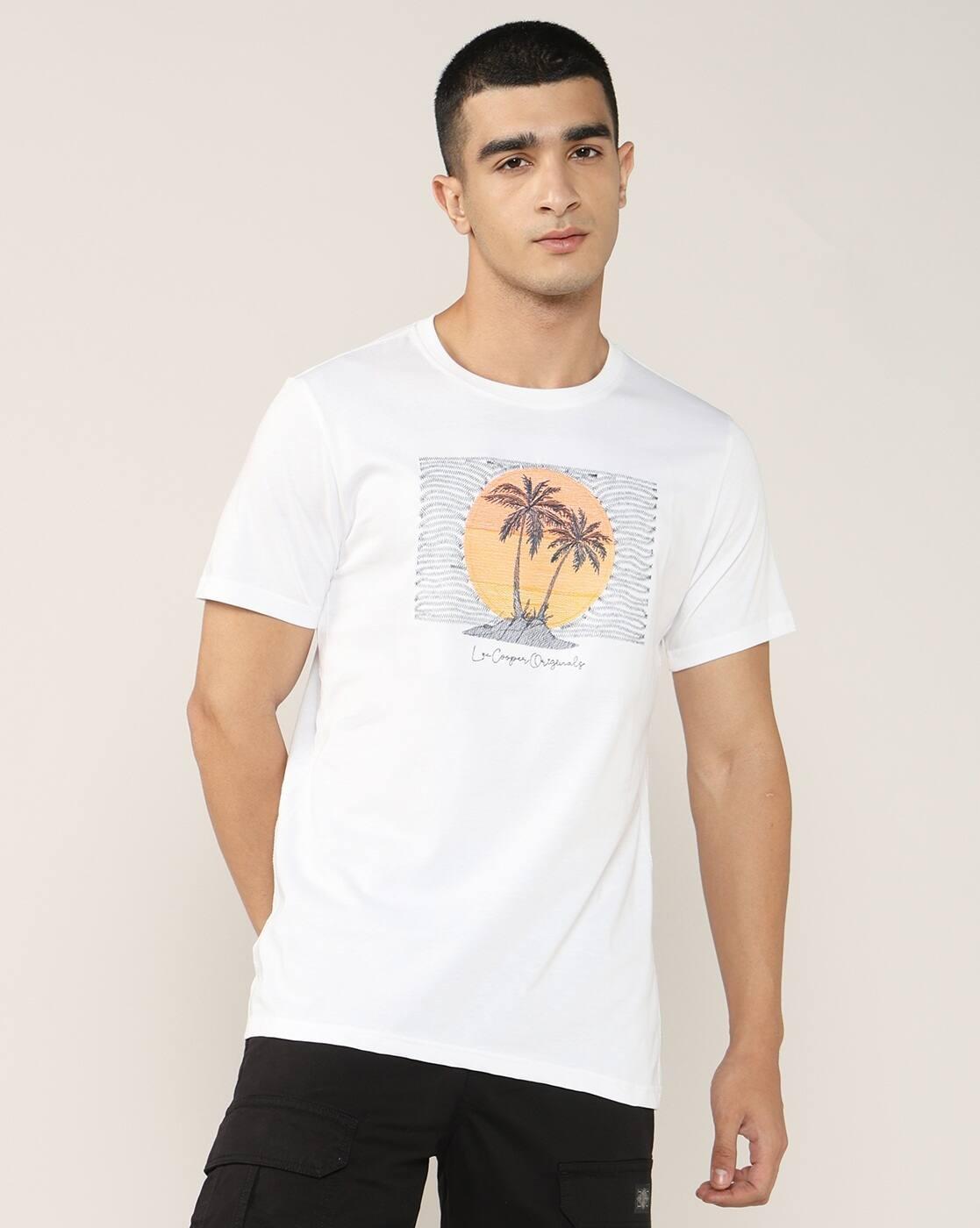 Lee Cooper | Men Tropical Print Regular Fit Crew-Neck T-Shirt|0