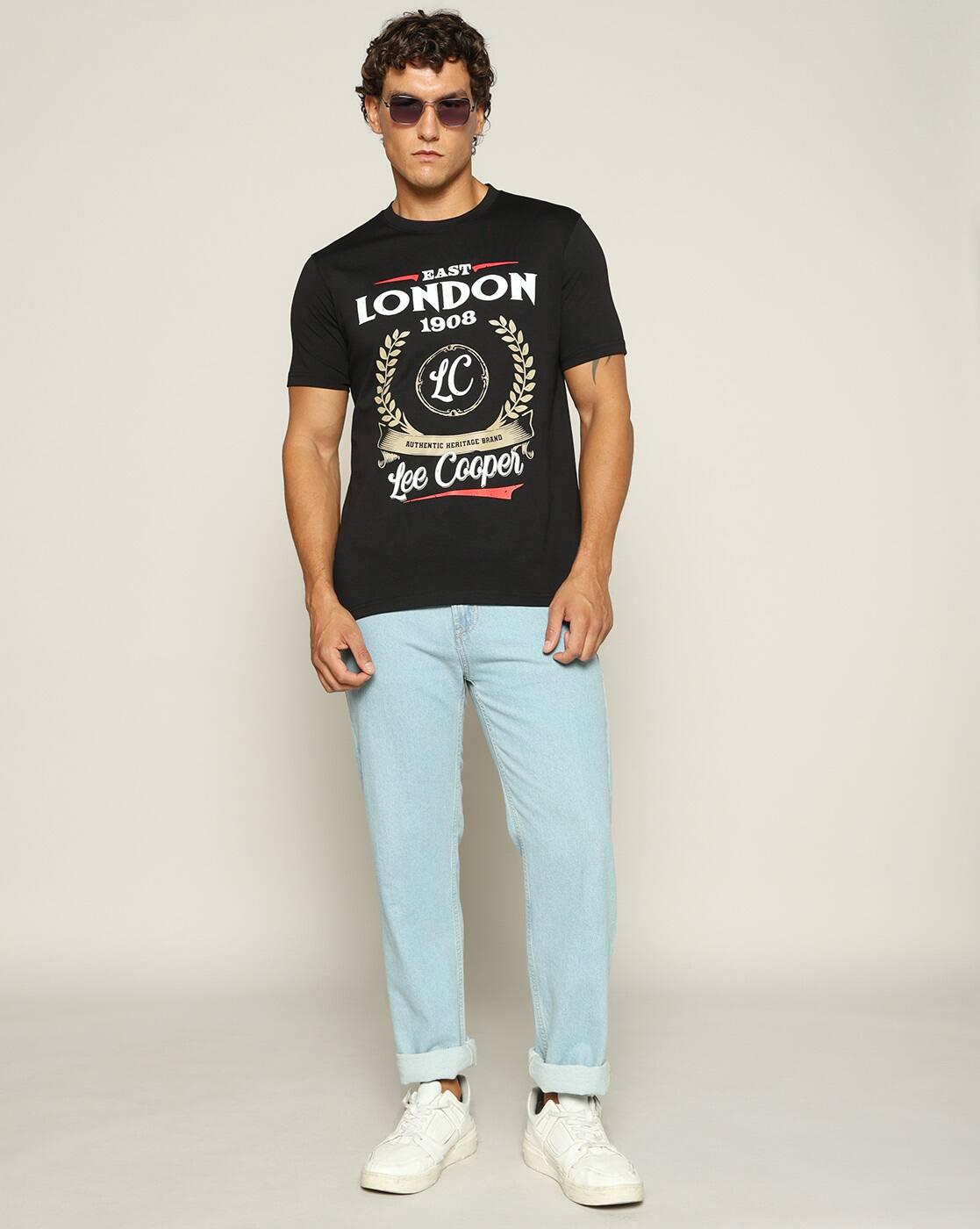 Lee Cooper | Men Typographic Print Regular Fit Crew-Neck T-Shirt|3