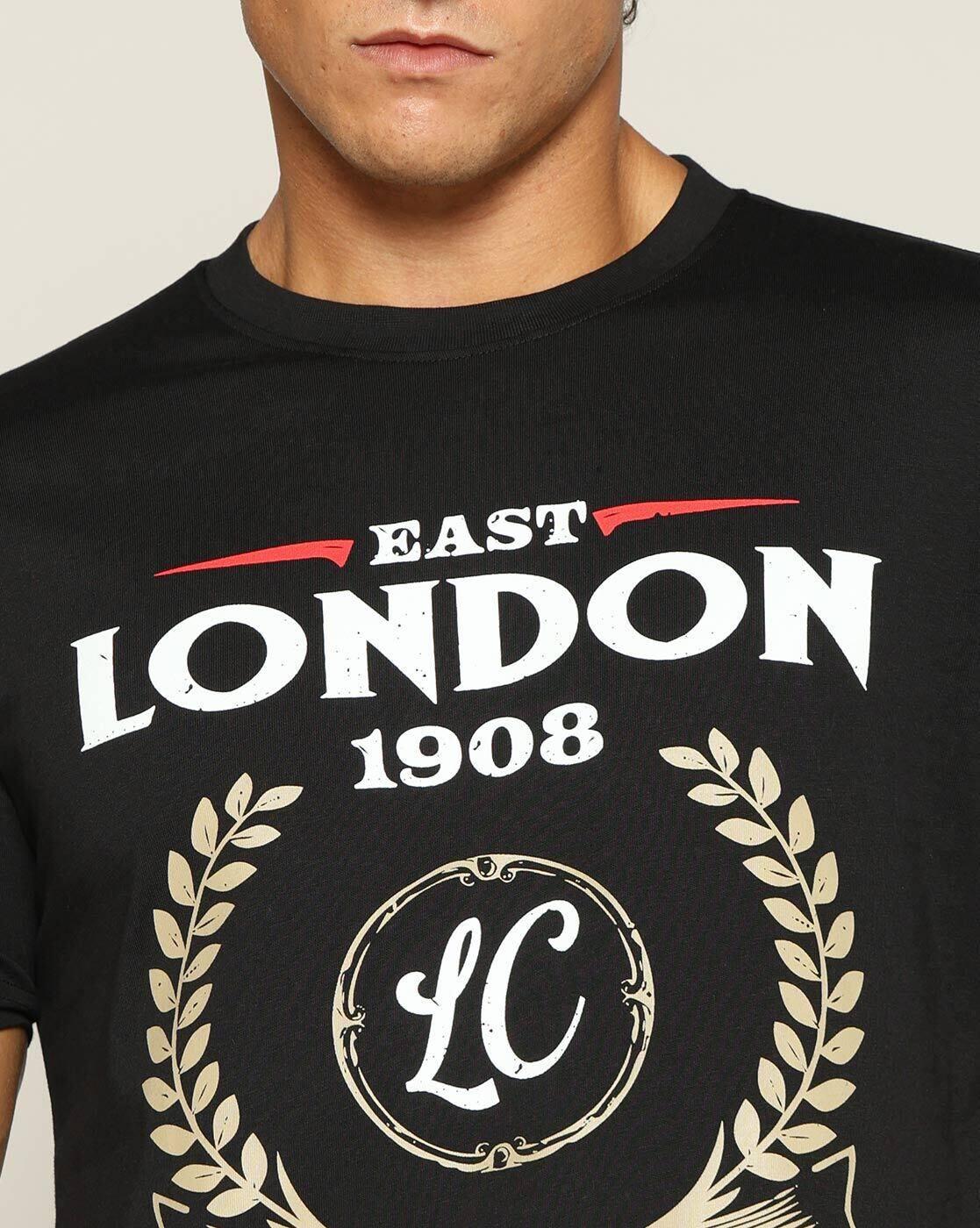 Lee Cooper | Men Typographic Print Regular Fit Crew-Neck T-Shirt|4