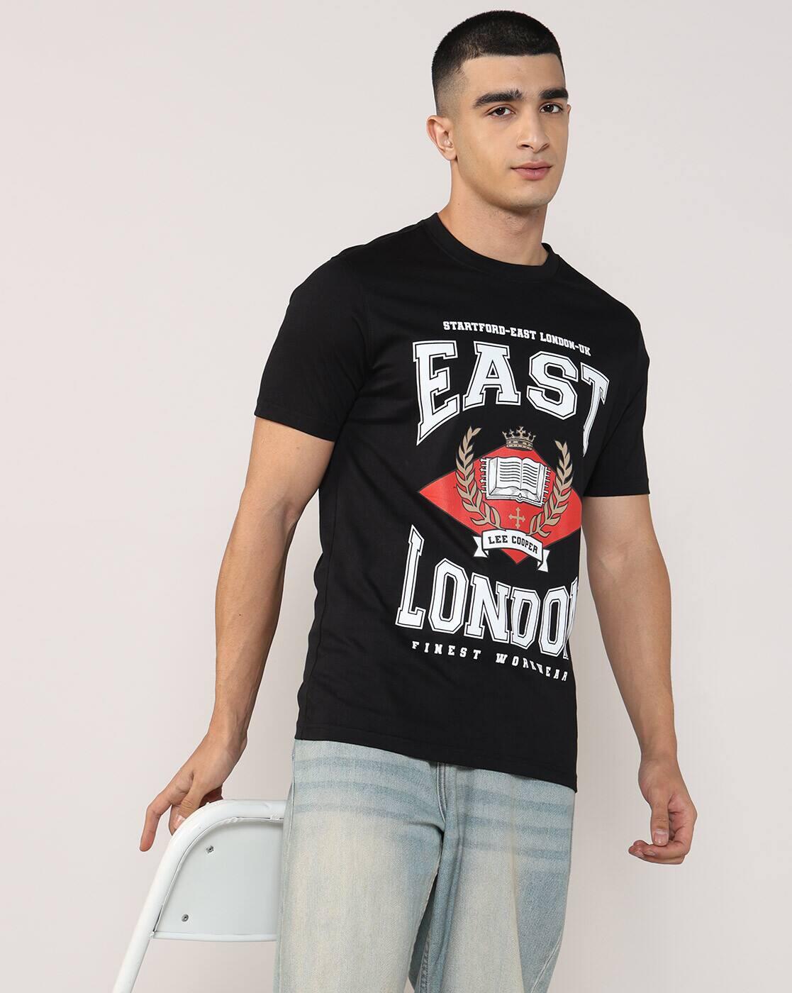 Lee Cooper | Men Typographic Print Regular Fit Crew-Neck T-Shirt|0