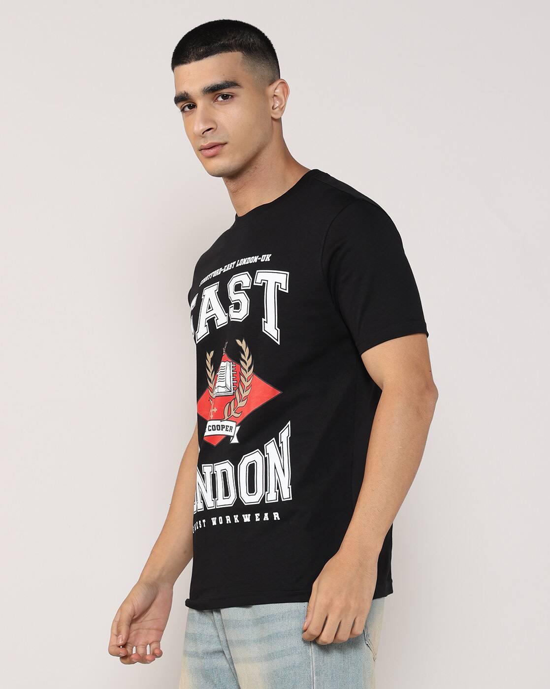 Lee Cooper | Men Typographic Print Regular Fit Crew-Neck T-Shirt|1