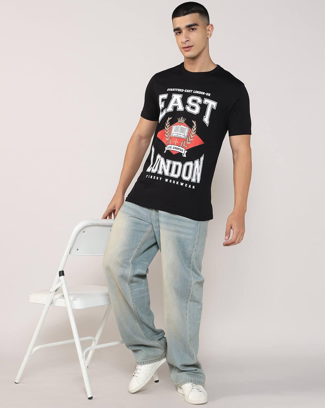 Lee Cooper | Men Typographic Print Regular Fit Crew-Neck T-Shirt|4