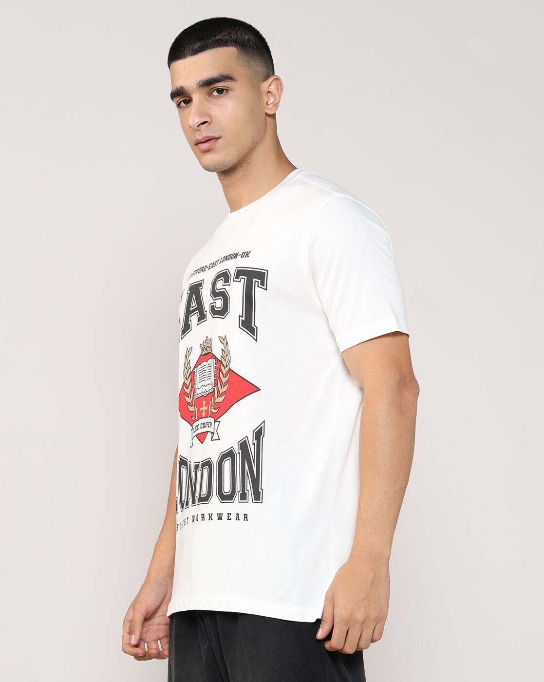 Lee Cooper | Men Typographic Print Regular Fit Crew-Neck T-Shirt|1
