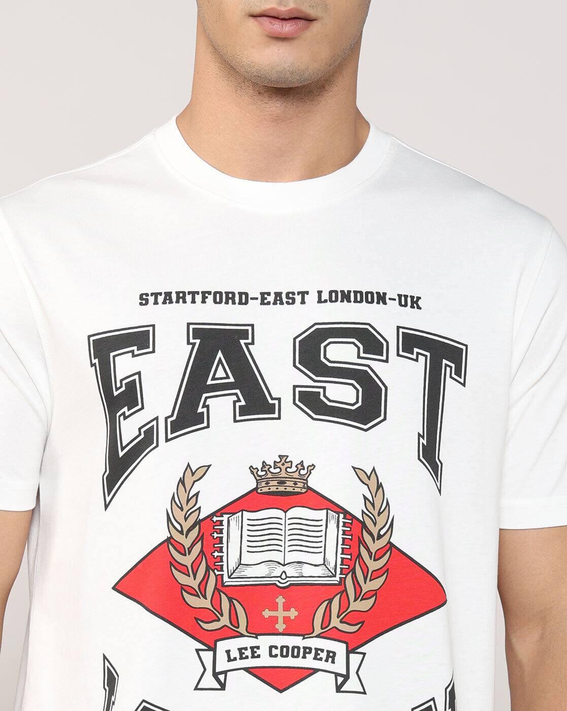 Lee Cooper | Men Typographic Print Regular Fit Crew-Neck T-Shirt|4