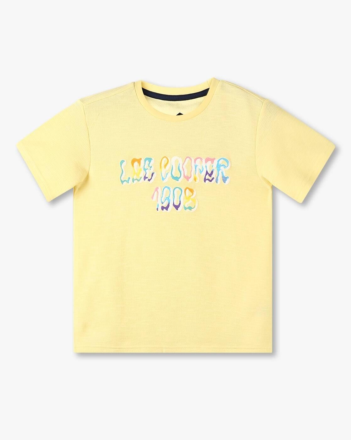 Boys Brand Print Regular Fit Round-Neck T-Shirt