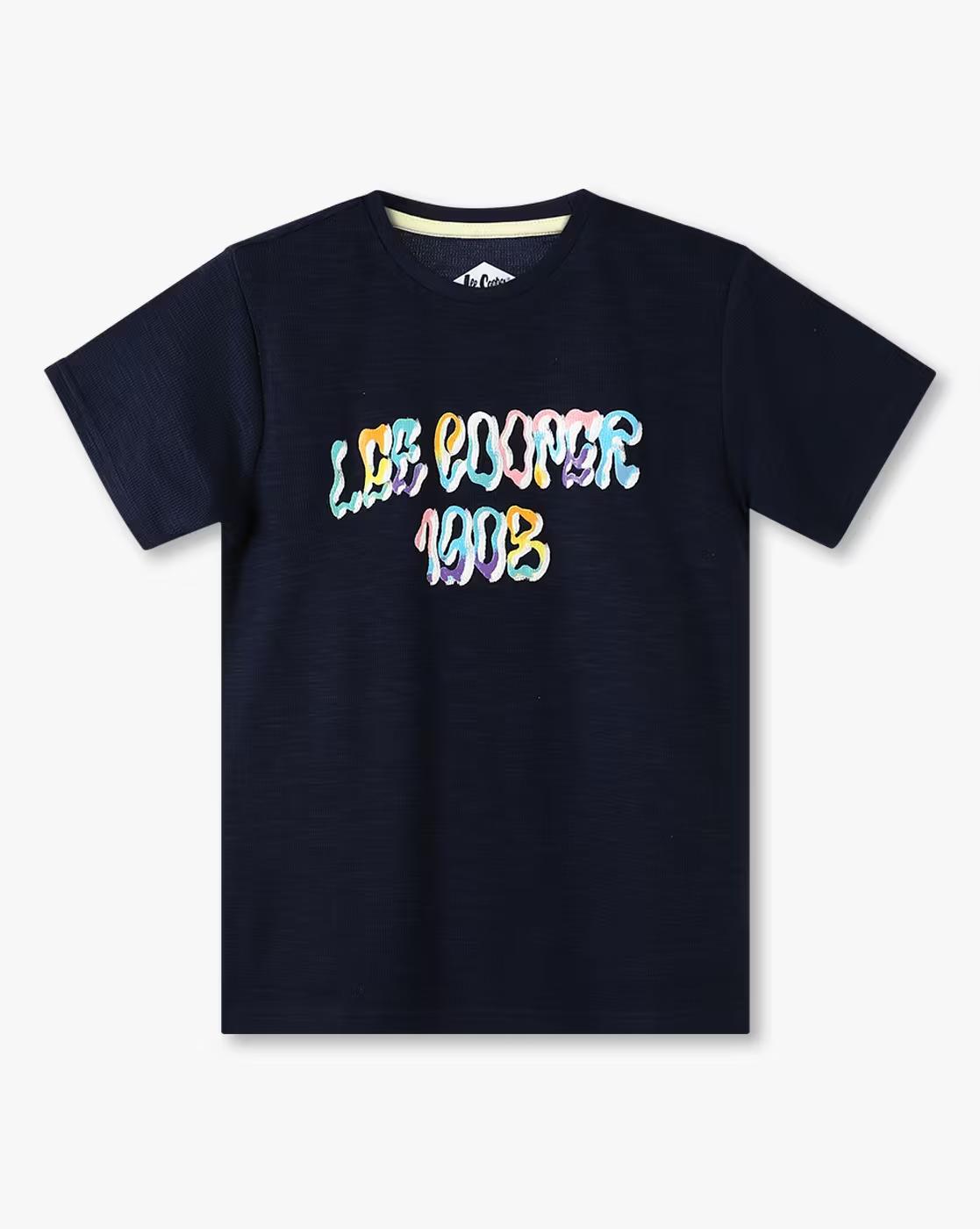 Lee Cooper | Boys Brand Print Regular Fit Round-Neck T-Shirt|0