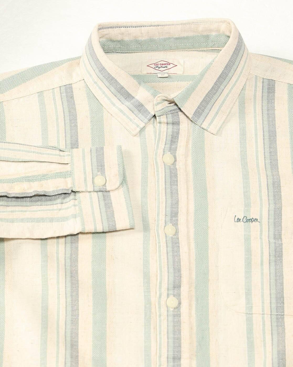 Lee Cooper | Men Striped Slim Fit Shirt with Patch Pocket|6