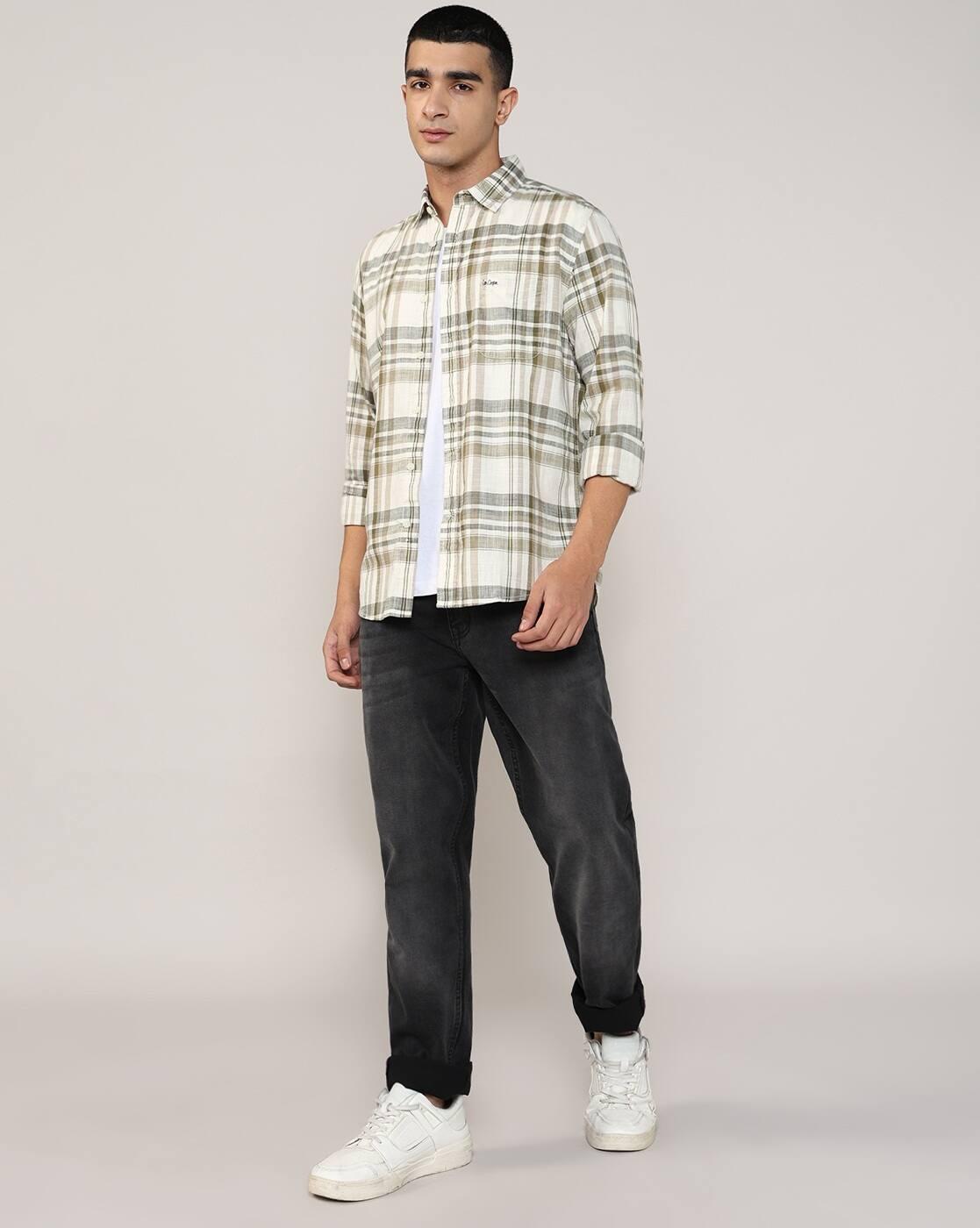 Lee Cooper | Men Checked Regular Fit Shirt with Patch Pocket|3