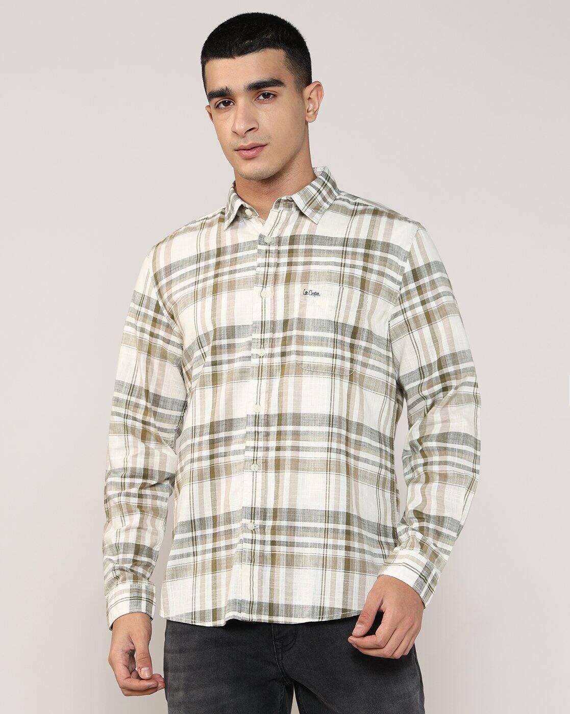 Lee Cooper | Men Checked Regular Fit Shirt with Patch Pocket|5