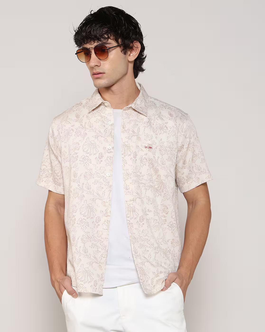 Lee Cooper | Men Floral Print Regular Fit Shirt|0
