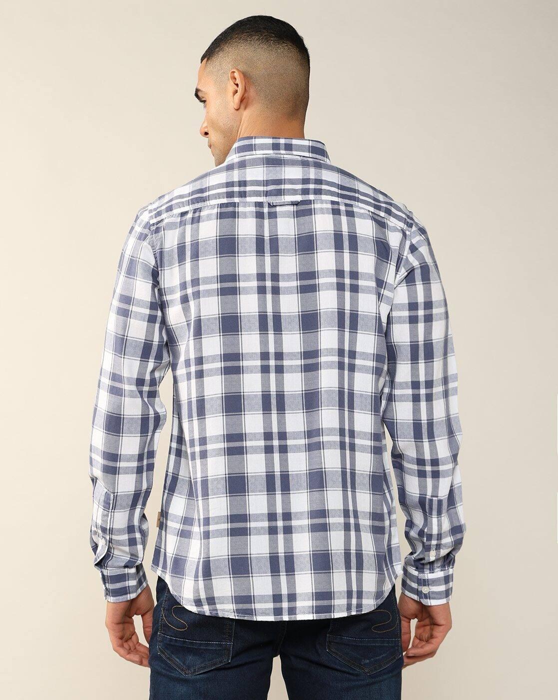Lee Cooper | Men Checked Regular Fit Shirt with Patch Pocket|2