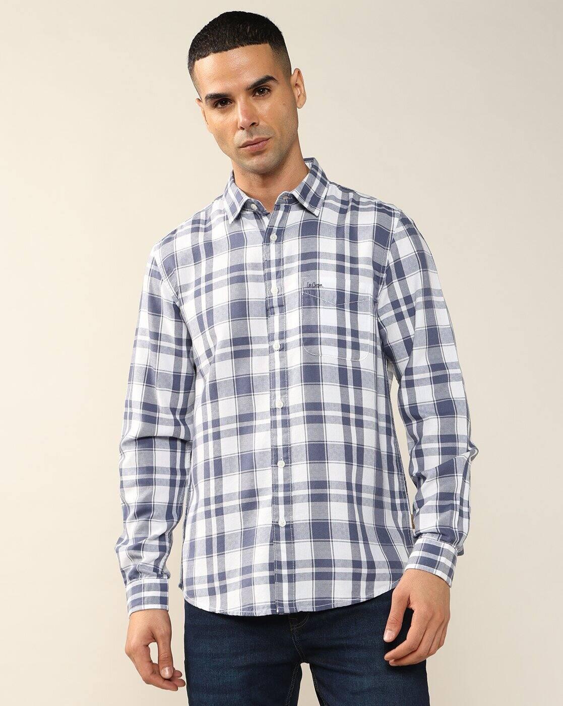 Lee Cooper | Men Checked Regular Fit Shirt with Patch Pocket|4