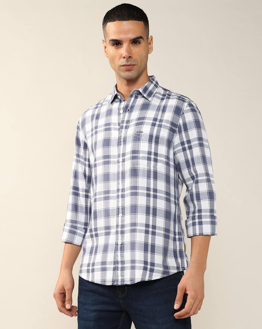 Lee Cooper | Men Checked Regular Fit Shirt with Patch Pocket|5