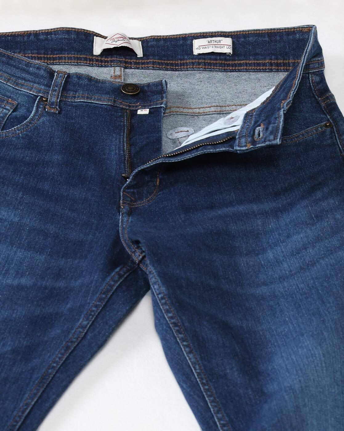 Lee Cooper | Men Mid-Wash Loose Fit Jeans|5
