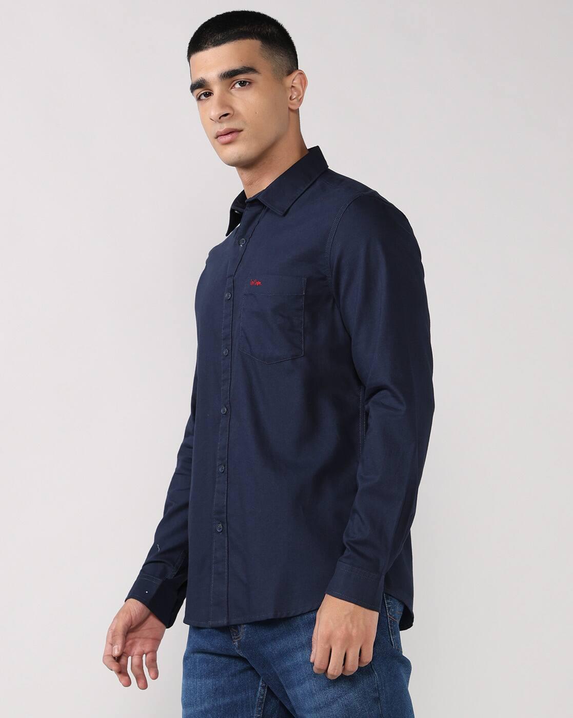 Lee Cooper | Men Regular Fit Shirt with Patch Pocket|1