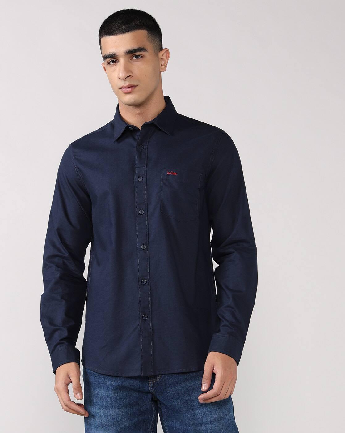 Lee Cooper | Men Regular Fit Shirt with Patch Pocket|3