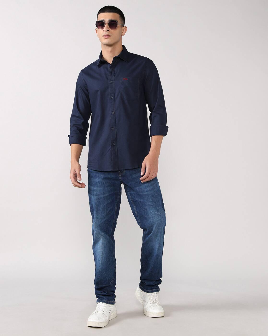 Lee Cooper | Men Regular Fit Shirt with Patch Pocket|4
