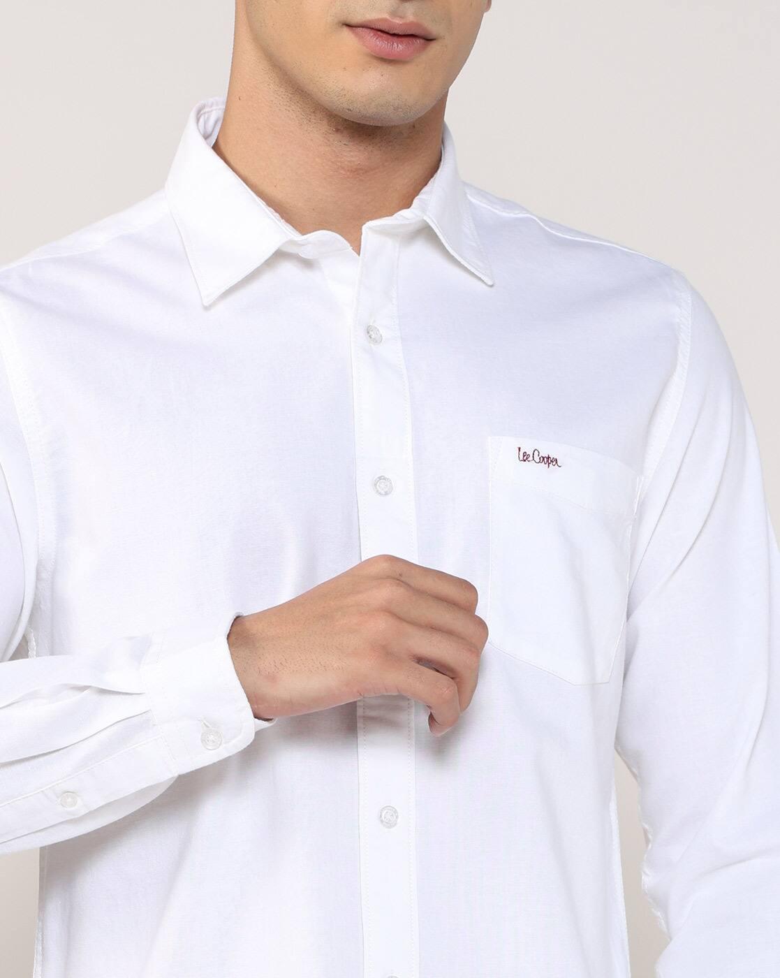 Lee Cooper | Men Regular Fit Shirt with Patch Pocket|5