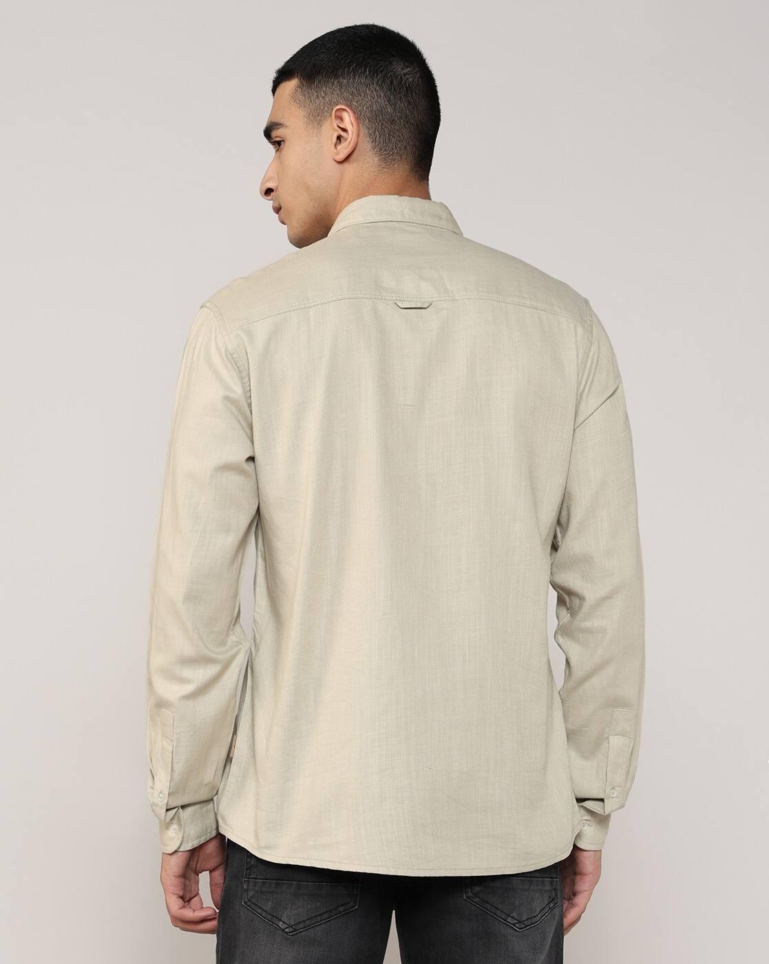 Lee Cooper | Men Regular Fit Shirt with Patch Pocket|2