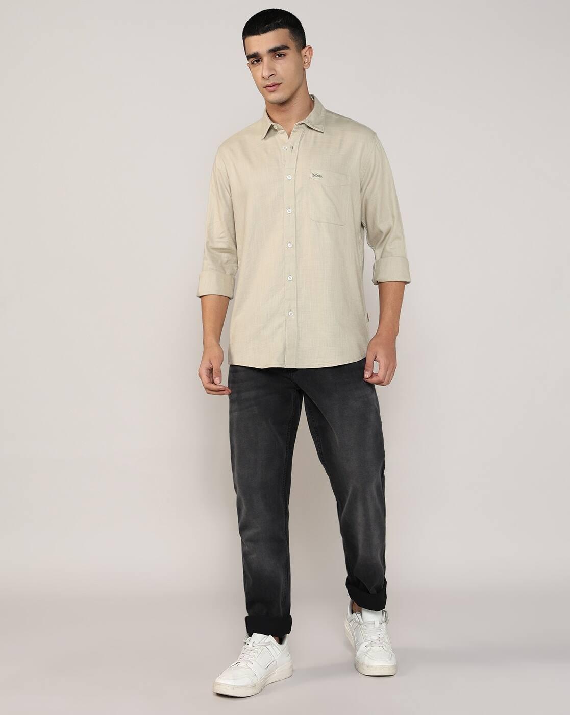 Lee Cooper | Men Regular Fit Shirt with Patch Pocket|3