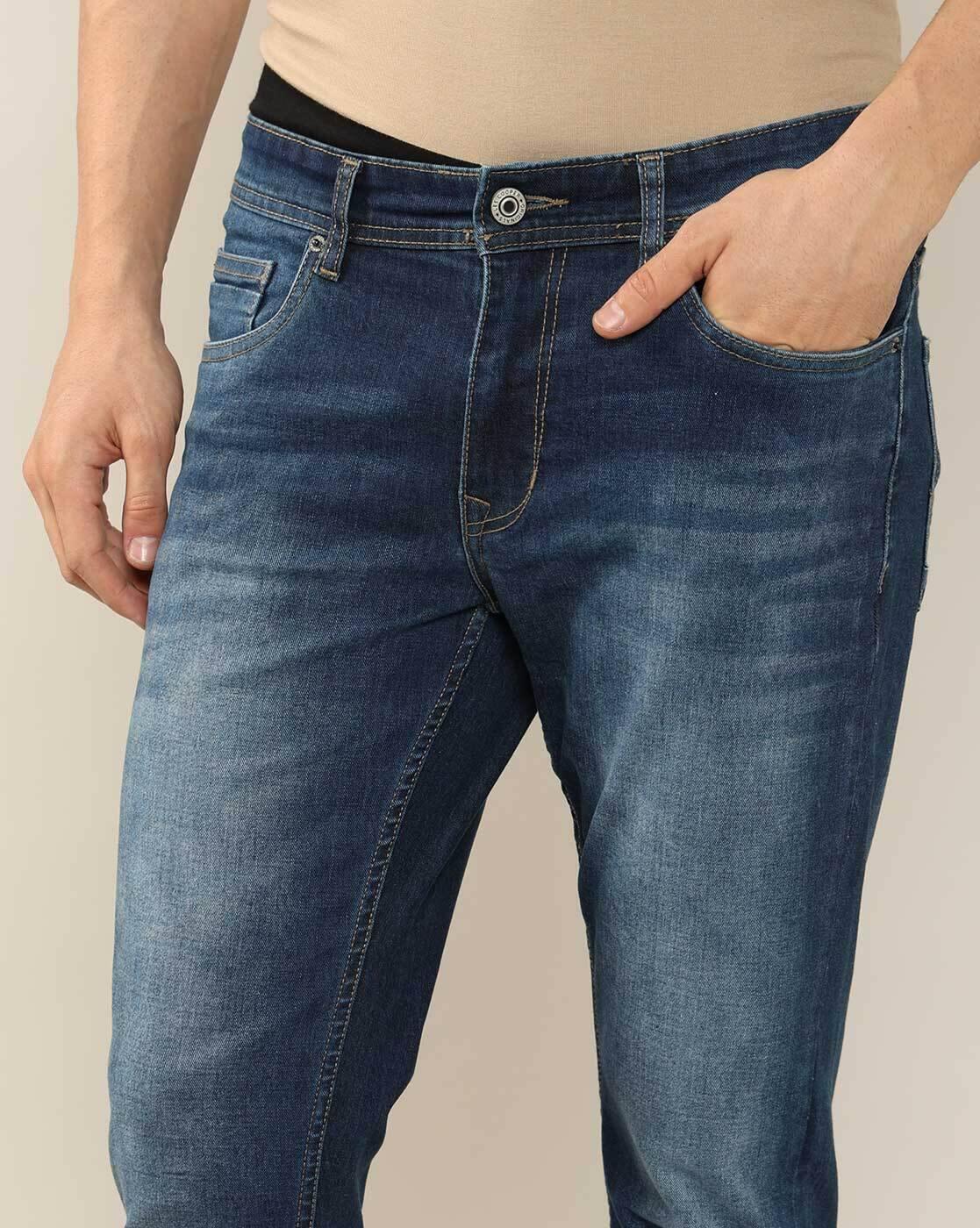 Lee Cooper | Men Mid-Wash Skinny Fit Jeans|5