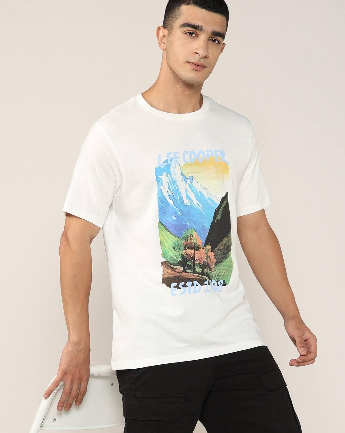 Lee Cooper | Men Graphic Print Relaxed Fit Crew-Neck T-Shirt|0