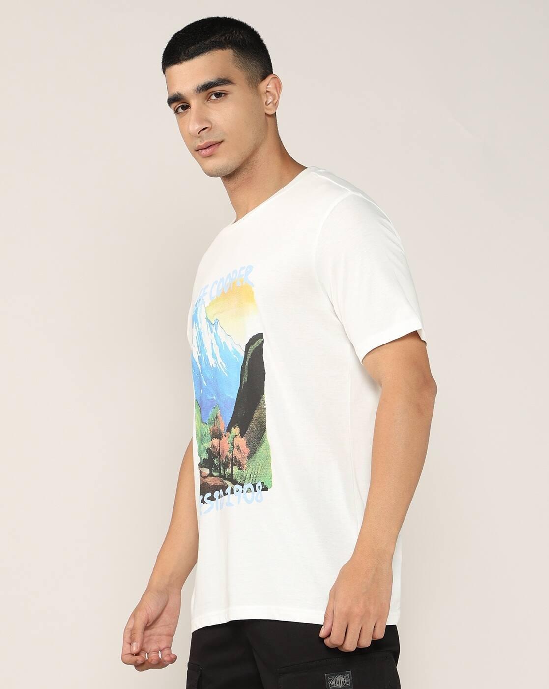 Lee Cooper | Men Graphic Print Relaxed Fit Crew-Neck T-Shirt|1