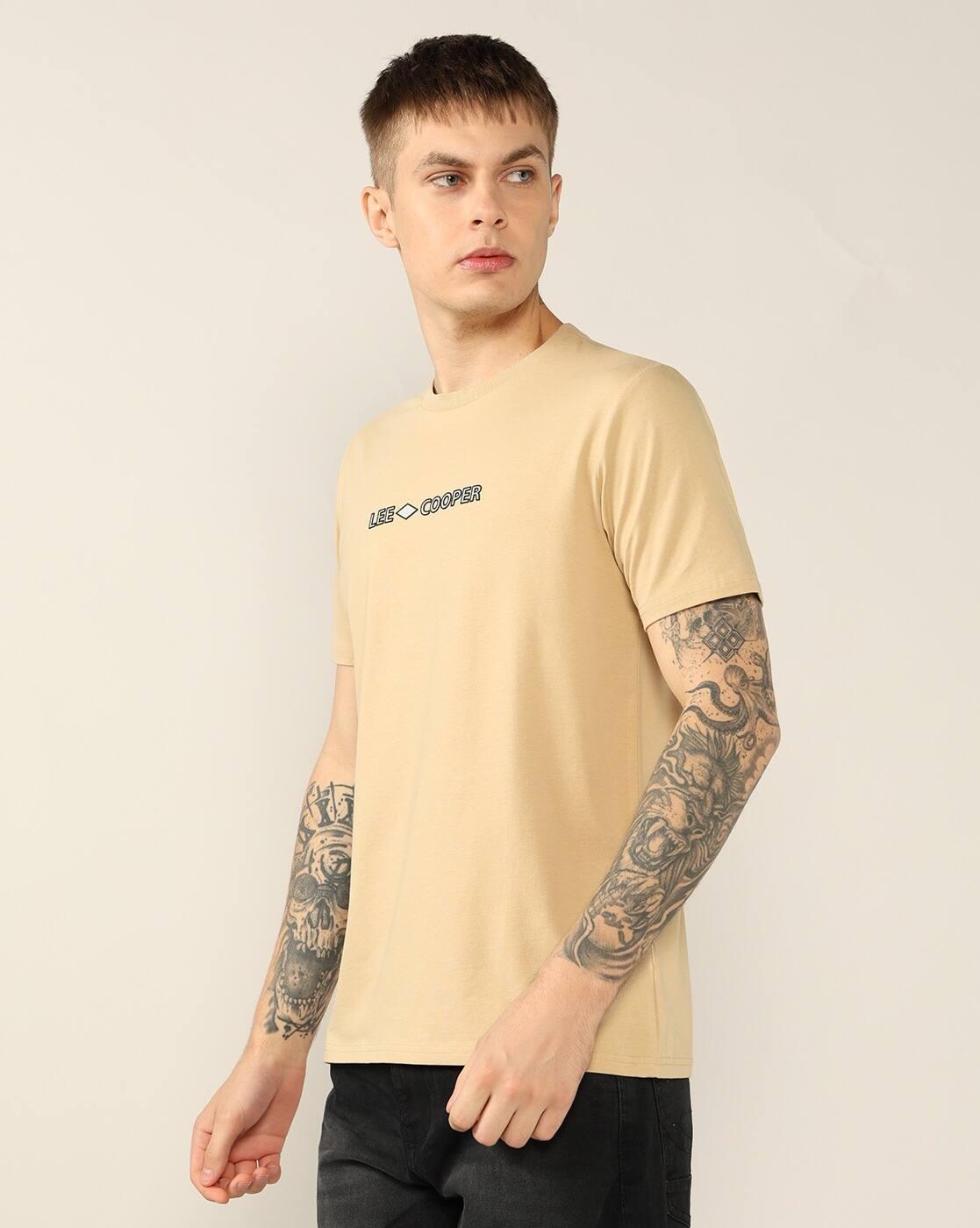 Lee Cooper | Men Brand Print Regular Fit Crew-Neck T-Shirt|1