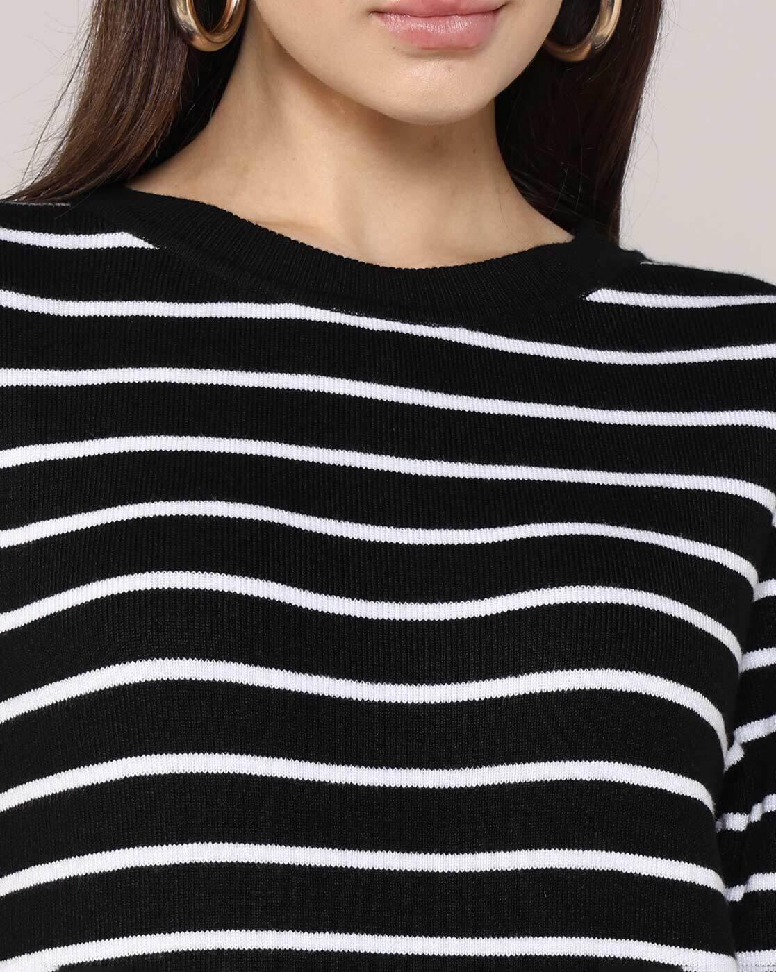 Lee Cooper | Women Striped Regular Fit Crew-Neck T-Shirt|5