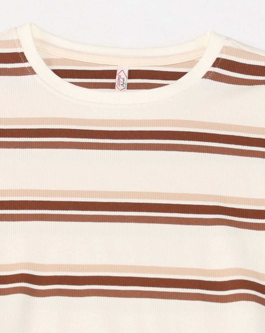 Lee Cooper | Women Striped Regular Fit Crew-Neck T-Shirt|6