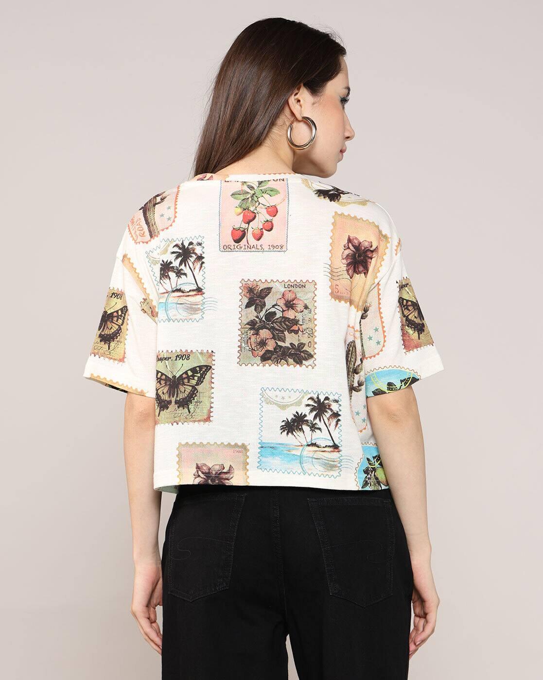 Lee Cooper | Women All-Over Print Regular Fit Crew-Neck T-Shirt|2