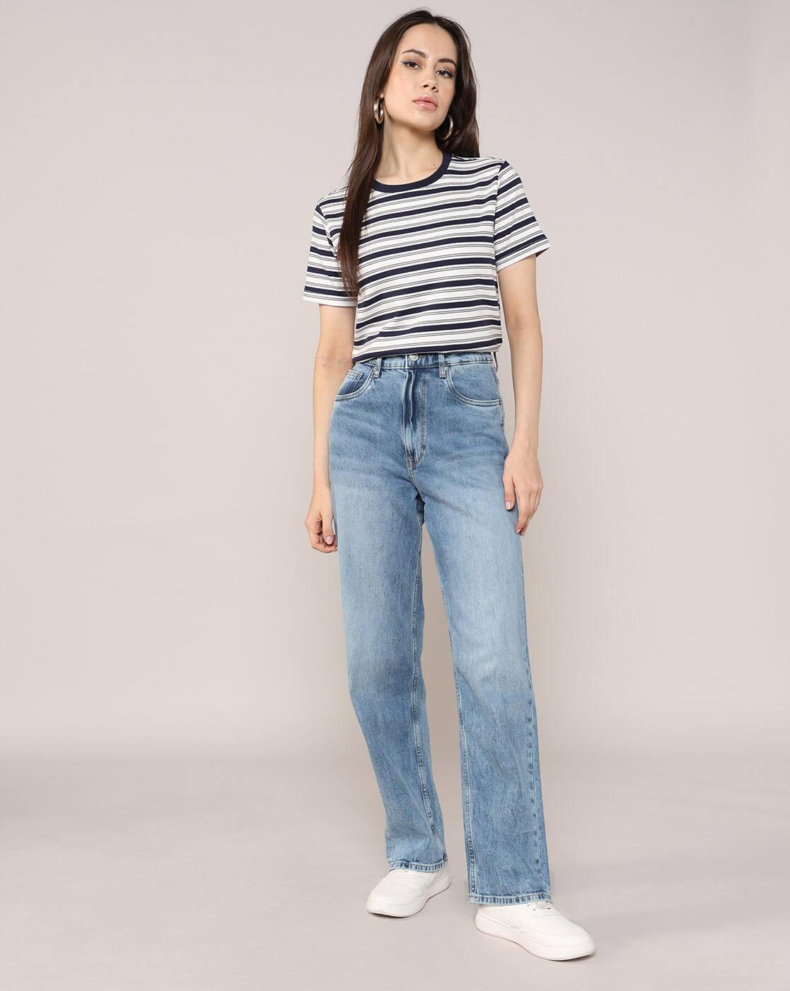 Lee Cooper | Women Striped Regular Fit Crew-Neck T-Shirt|4