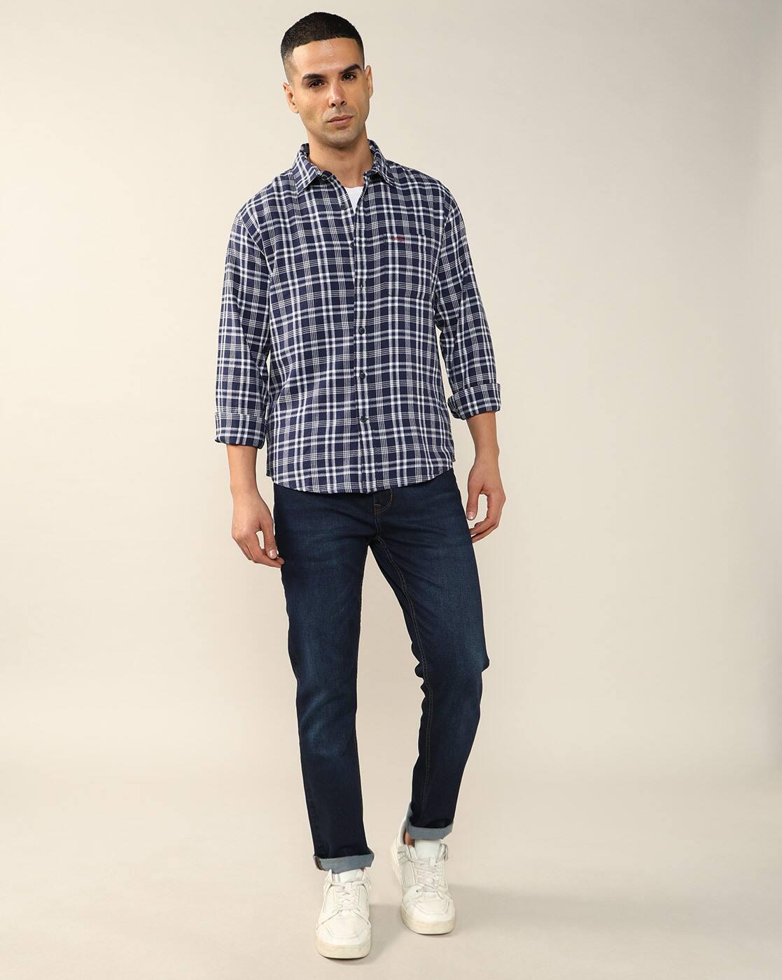 Lee Cooper | Men Checked Regular Fit Shirt with Patch Pocket|4