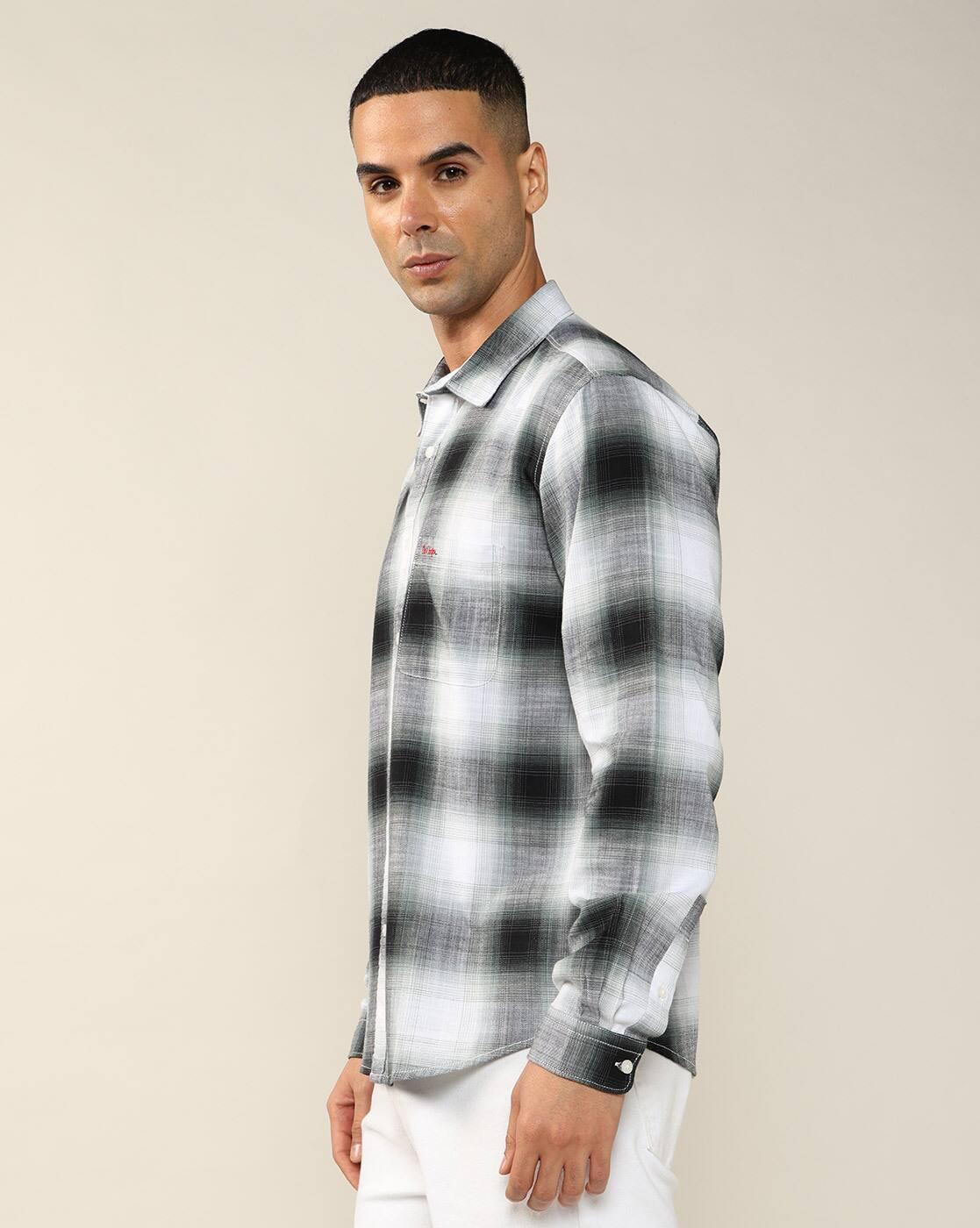 Lee Cooper | Men Checked Regular Fit Shirt with Patch Pocket|1