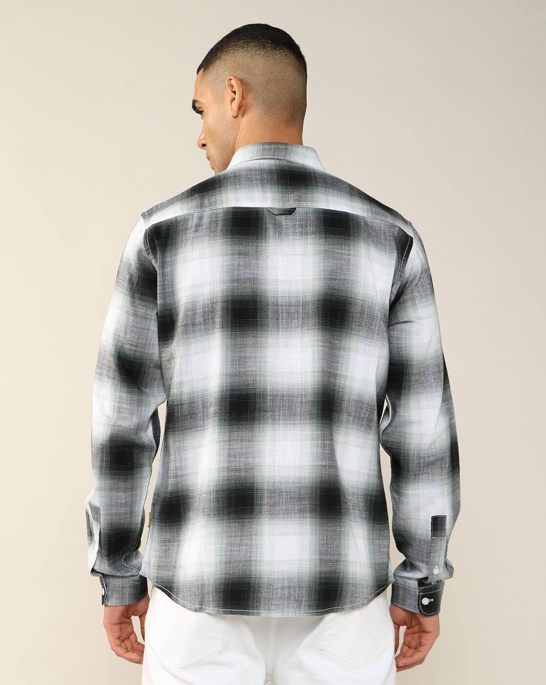 Lee Cooper | Men Checked Regular Fit Shirt with Patch Pocket|2