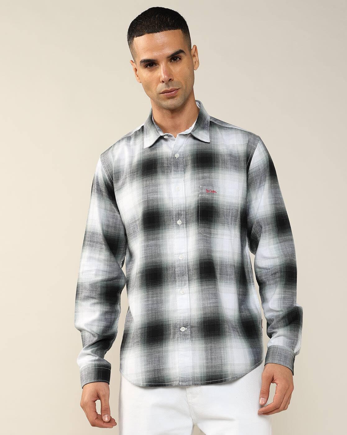 Lee Cooper | Men Checked Regular Fit Shirt with Patch Pocket|3