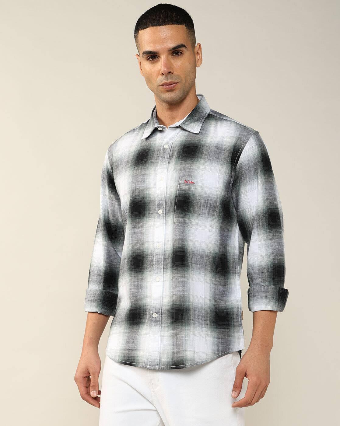 Lee Cooper | Men Checked Regular Fit Shirt with Patch Pocket|4