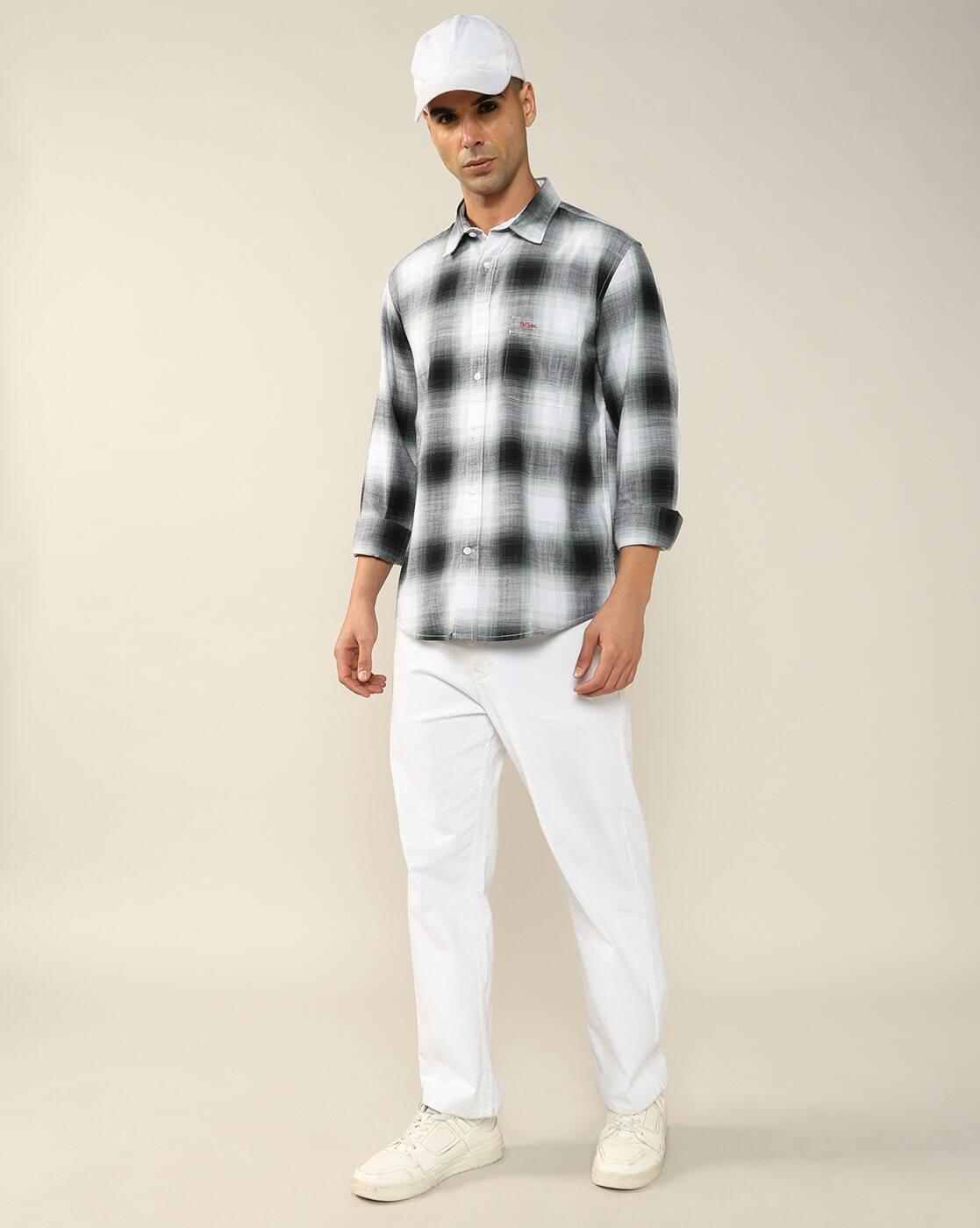 Lee Cooper | Men Checked Regular Fit Shirt with Patch Pocket|5