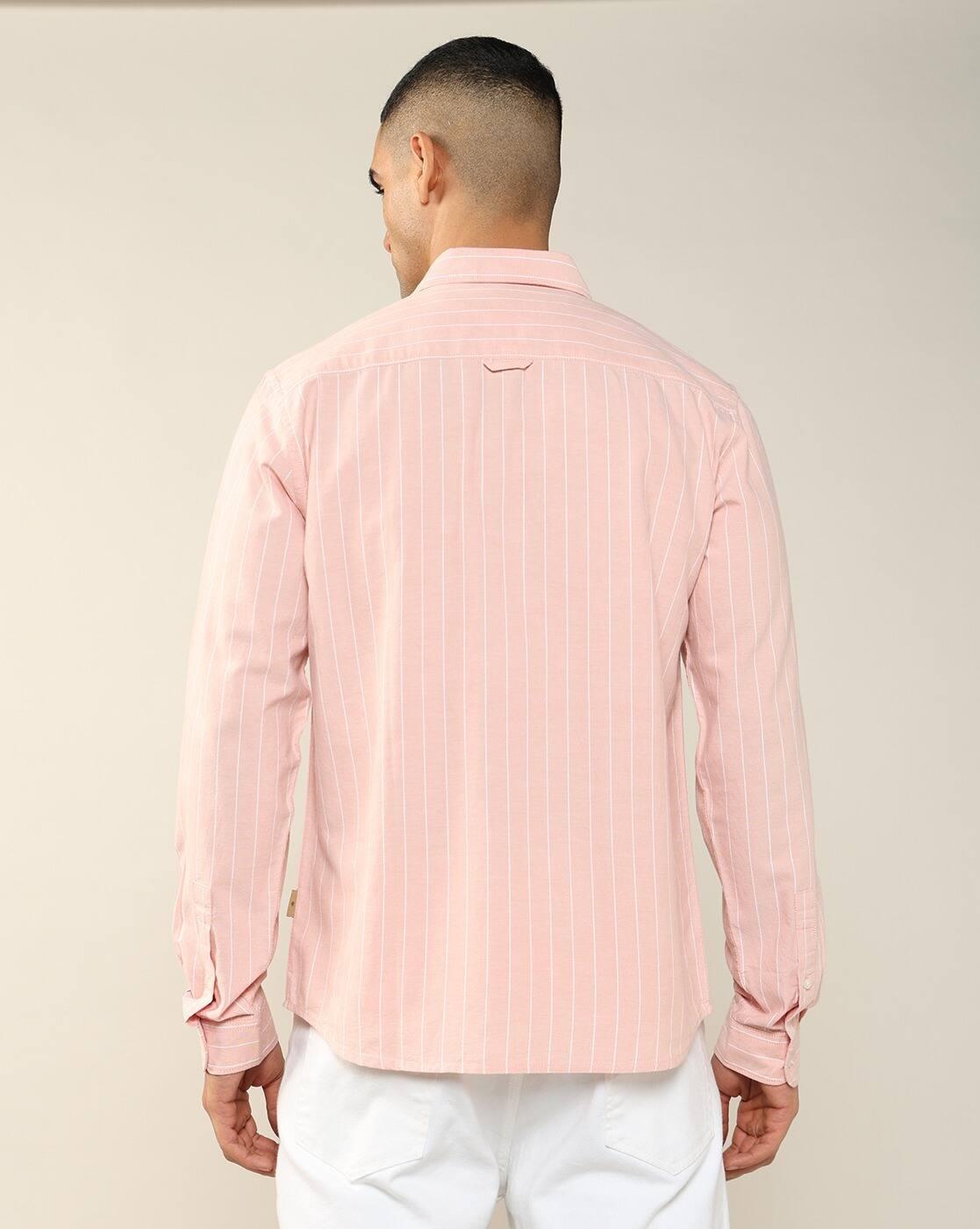 Lee Cooper | Men Striped Regular Fit Shirt with Patch Pocket|2