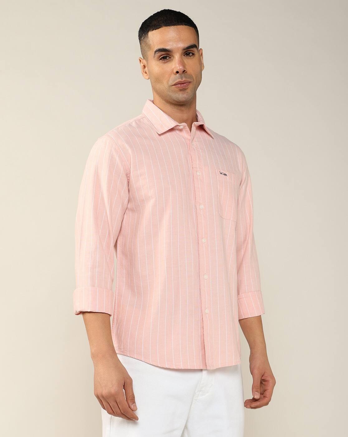 Lee Cooper | Men Striped Regular Fit Shirt with Patch Pocket|5
