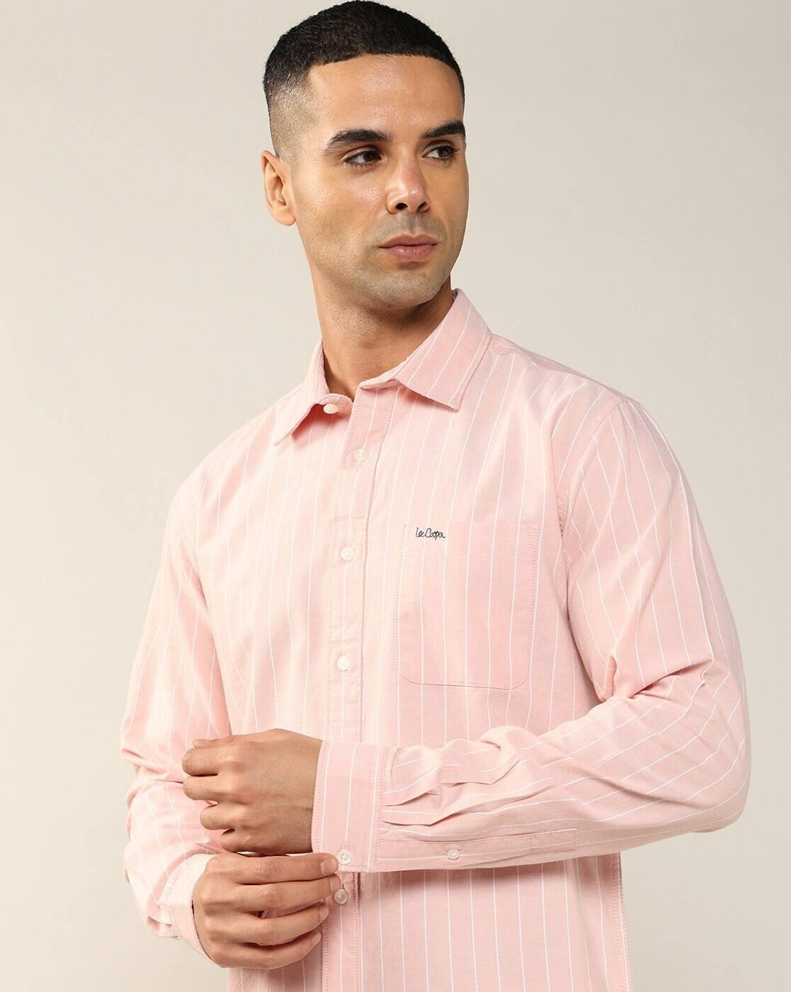 Lee Cooper | Men Striped Regular Fit Shirt with Patch Pocket|6