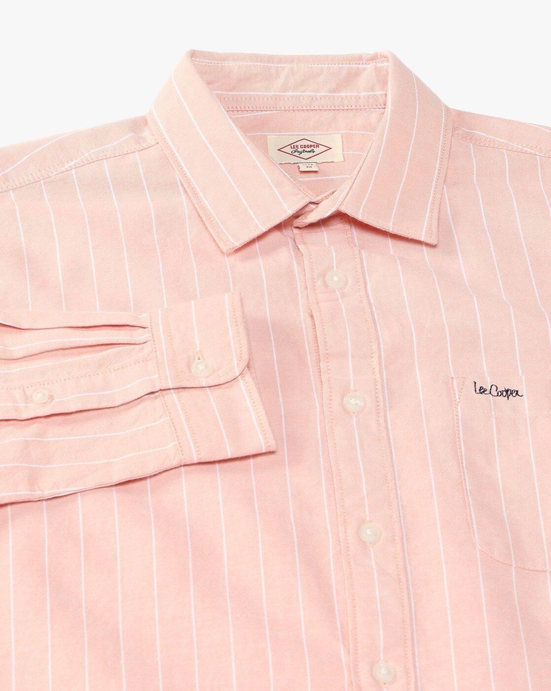Lee Cooper | Men Striped Regular Fit Shirt with Patch Pocket|7
